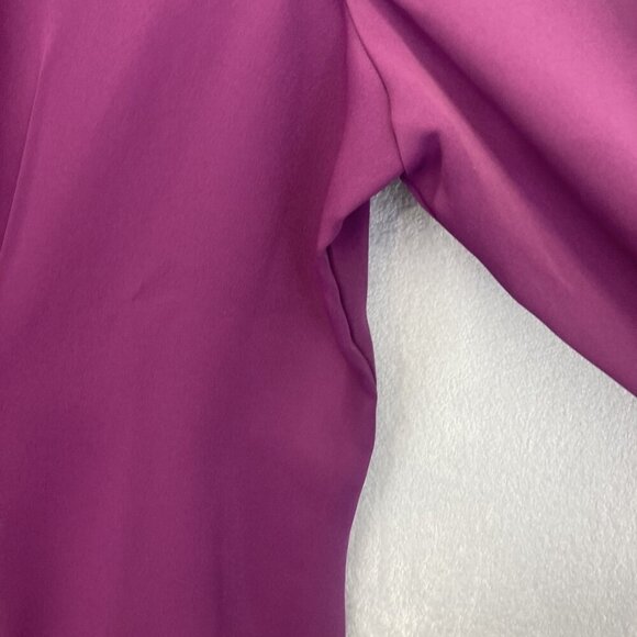 J Jill Pleated Lightweight Blazer‎ Blouse Large Tall Purple Wearever Button Top - Picture 9 of 12